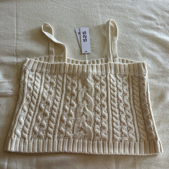 525 America White Knit Cropped Camisole - Picture 3 of 5
